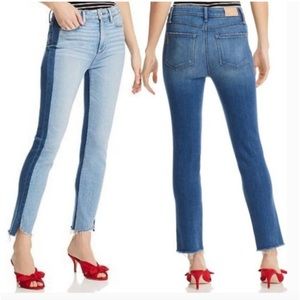 Paige Hoxton Slim Two Toned Frayed Hem Women's Slim Jeans Size 31